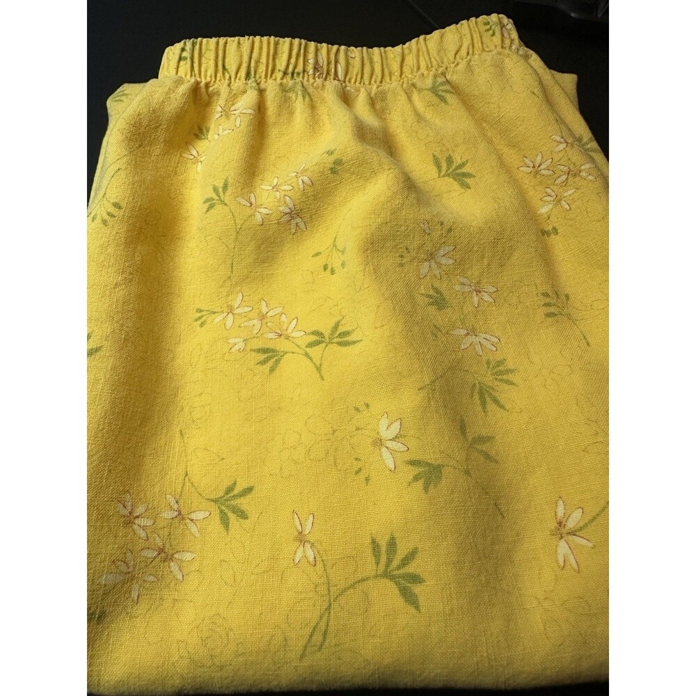 Vintage Russ Berens Skirt Linen Blend Yellow Sz M Cottage #1154 - Picture 5 of 6
